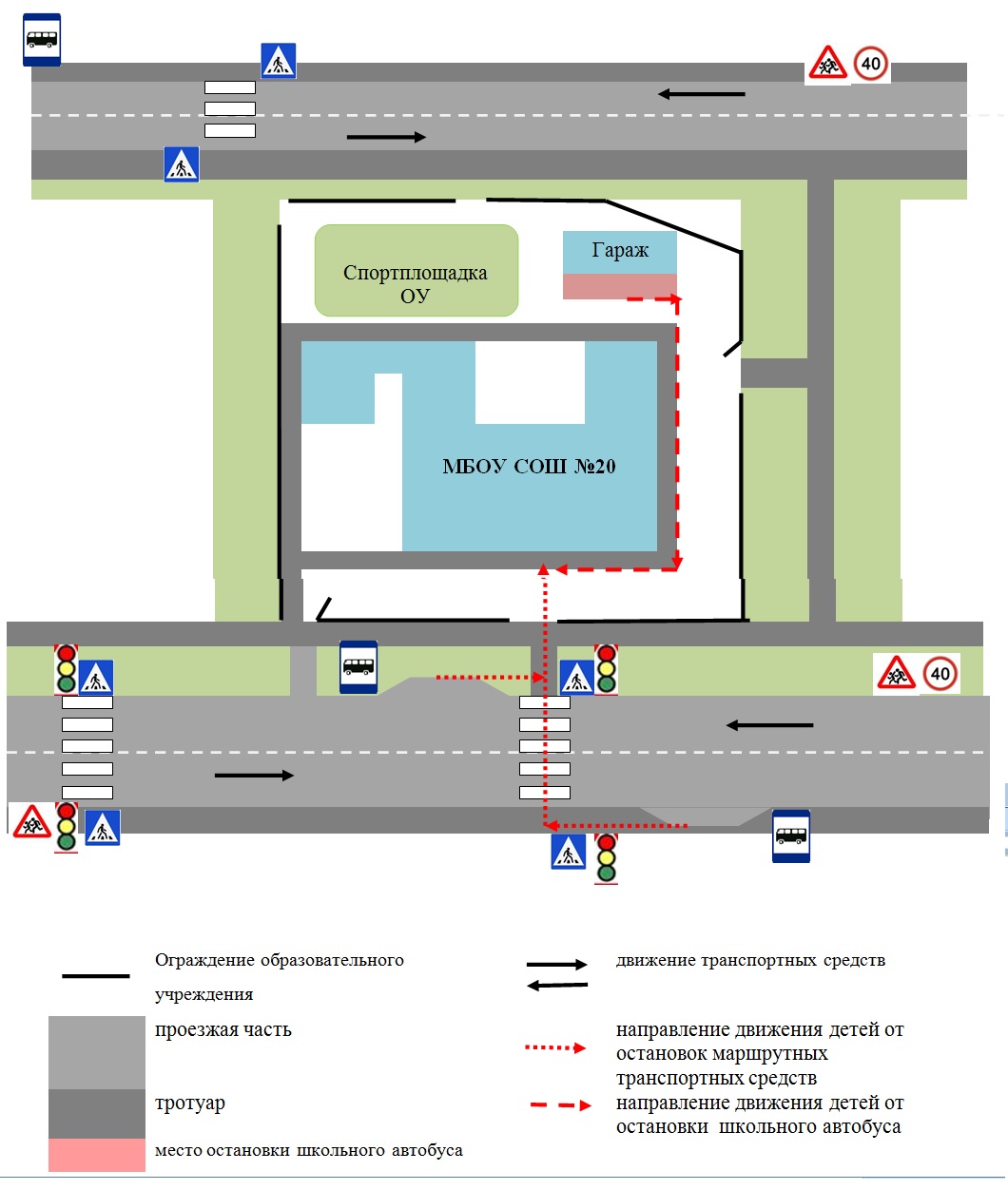 Сайт МАОУ СОШ №20 - Схемы безопасного движения детей от дома до школы и  местам доп. образования